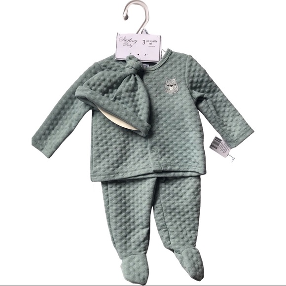 NWT! STERLING BABY 3 Piece Unisex Teal Ensemble. Size 6/9 months - Picture 6 of 6